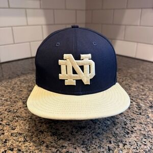 Notre Dame New Era 59Fifty Fitted Hat Cap 7 3/8 Wool NCAA‎
